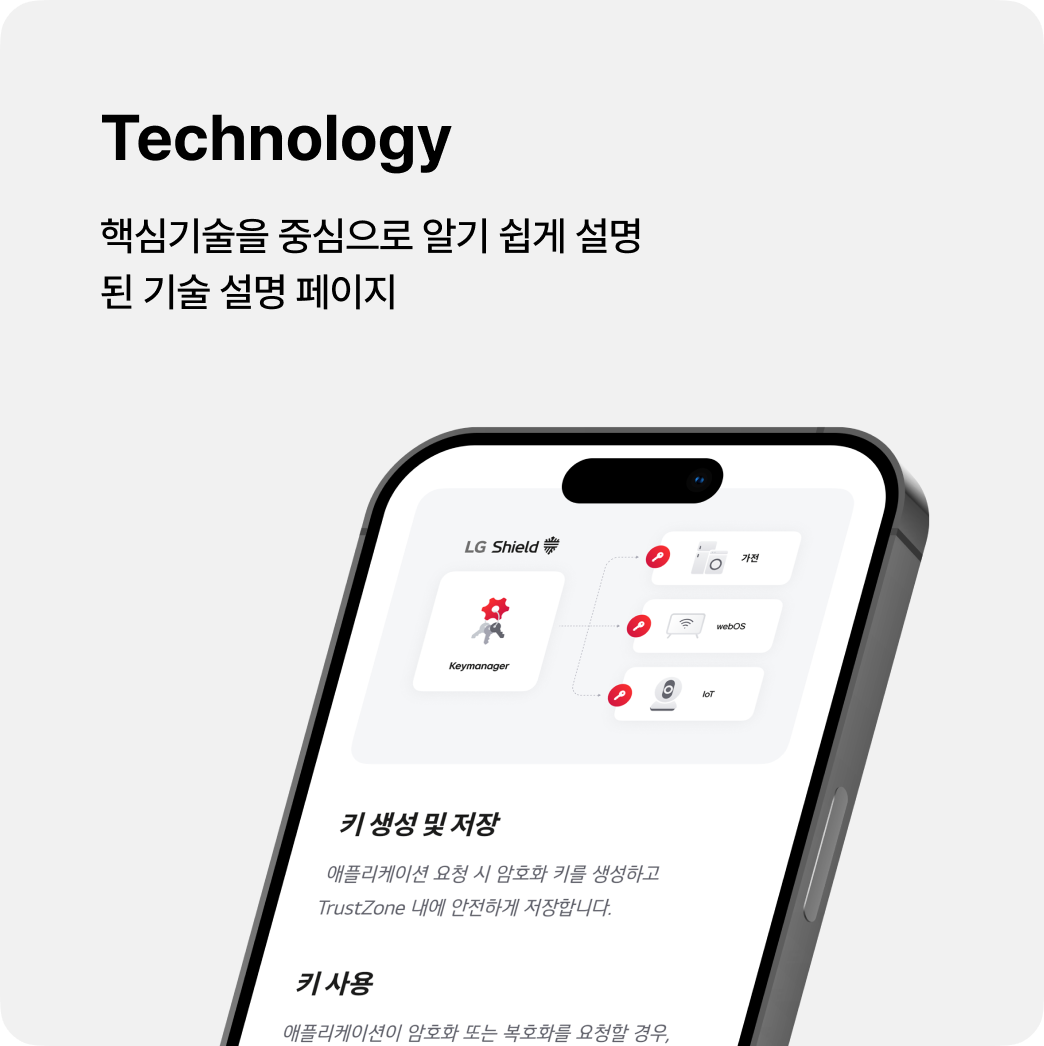 핵심기술을 중심으로 알기 쉽게 설명된 기술 설명 페이지