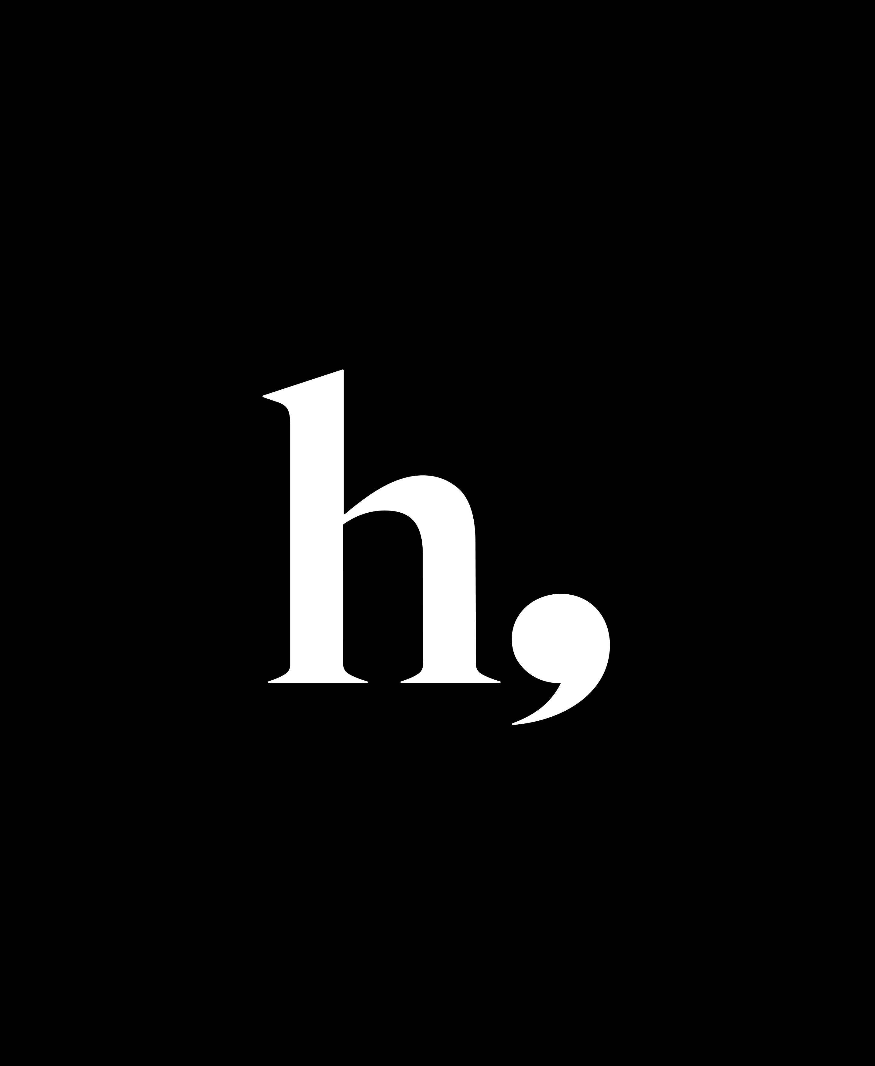 hnine's logo in black background