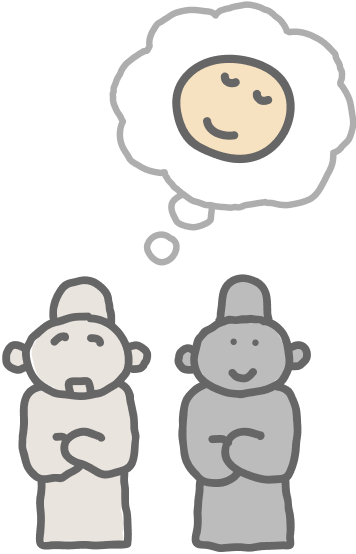 수호신 석조물 일러스트